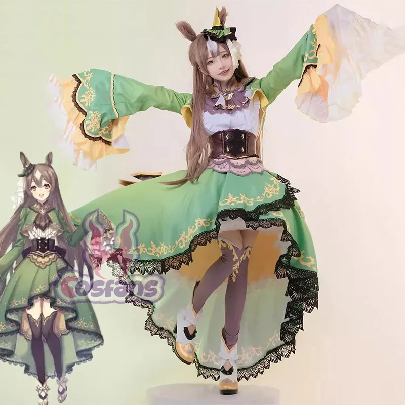 

FC6Satono Diamond Umamusume Pretty Derby Cosplay Costume Wig Tail Shoes Adult Women Outfit Dress Uniform Halloween Carnival@FC8！