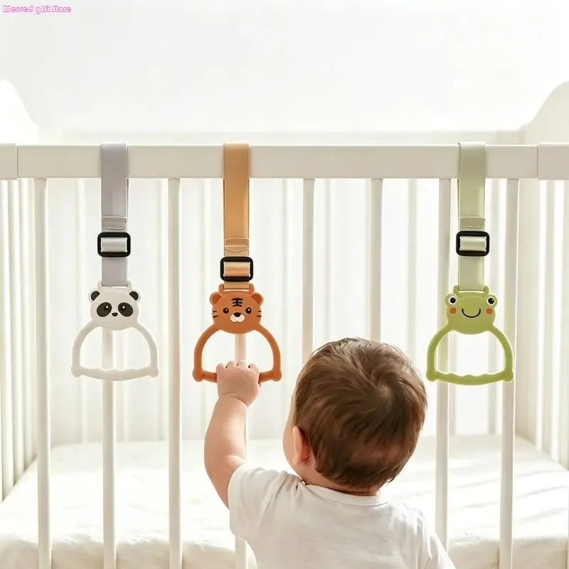 D0JC 5Pcs Portable Baby Exercise Rings Infant Learn to Stand Helper Comfortable Grip And Multiple Length Adjustment