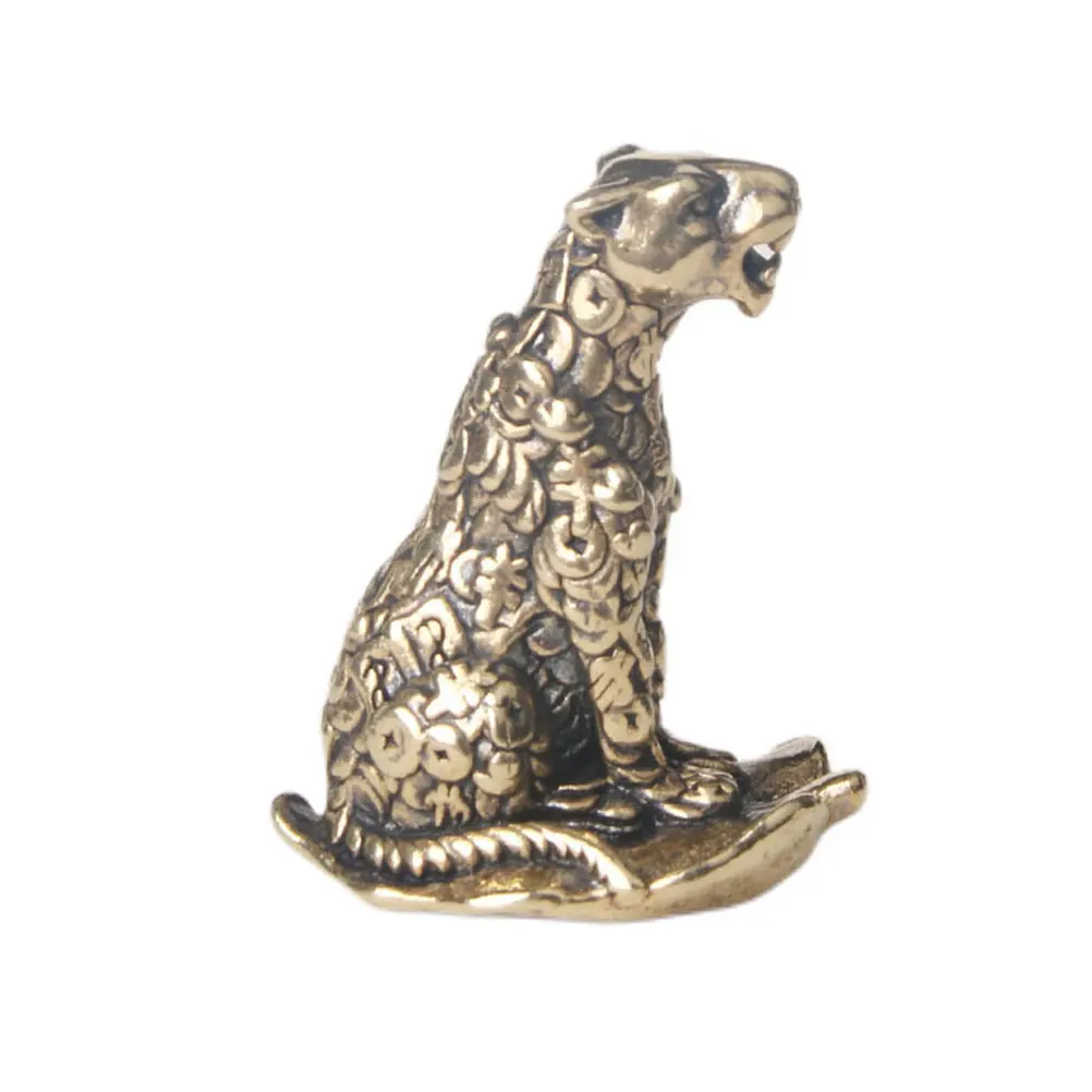 

Retro Brass Leopard Figurine Antique Home Decor Vintage Animal Statue Decorative Accent