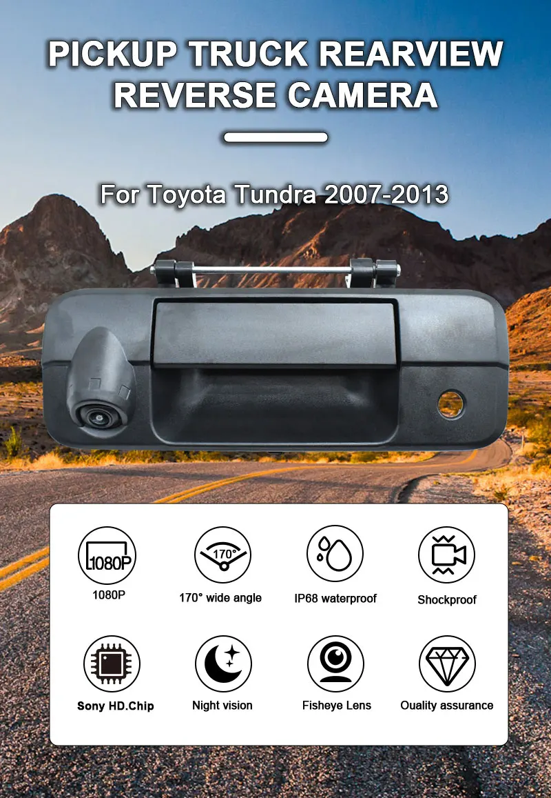 170°AHD 1080P Reverse Car Camera For Totyota Tundra 2007 2008 2009 2010 2011 2012 2013 Pickup Truck Handle Vehicle Camera