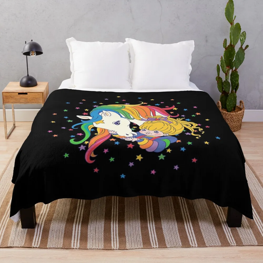 Rainbow & Starlite Throw Blanket Retros Giant Sofa Hair Blankets