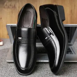 Black Social Shoe for Men Round Toe Spring Autumn Dress Shoes Man Brown New Office Cheap Clearance Gentleman Suit Footwear 39