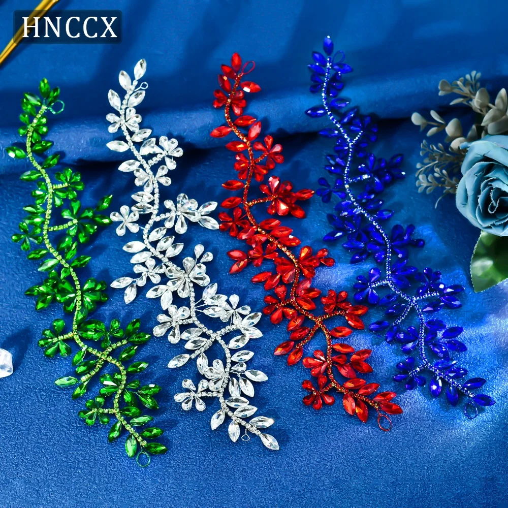 

HNCCX Bride Rhinestone Headband Wedding Headpiece Women Colorful Headwear Bridal Hair Jewelry Headdress Party Tiara CP239