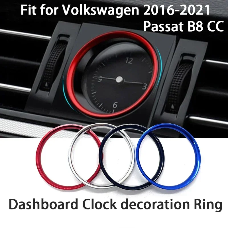 Aluminum Alloy Decoration Ring Trim Cover For Volkswagen Passat B8 CC 2016-2021 Dashboard Center Clock,Car Interior Accessories