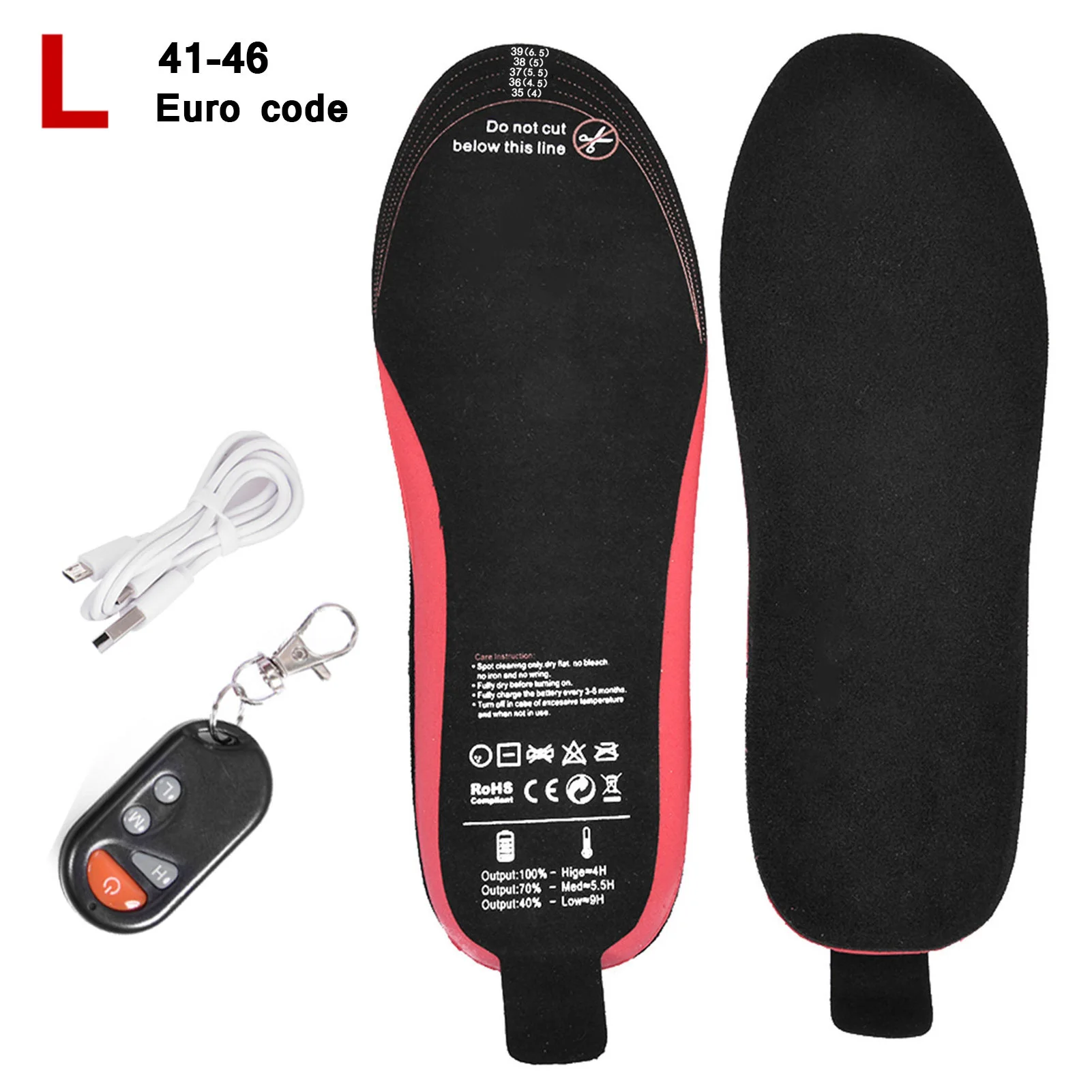 1 Pair Of Heated Insoles 2100Mah Battery Powered Rechargeable Heated Shoes Insoles Winter Skiing Foot Warmers For Men Women