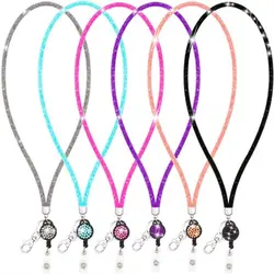 3 in 1 Portable Women Multi Color For Keys Id Card Retractable Lanyard Lanyard Keyring Phone Strap Key Strap Badge Holder