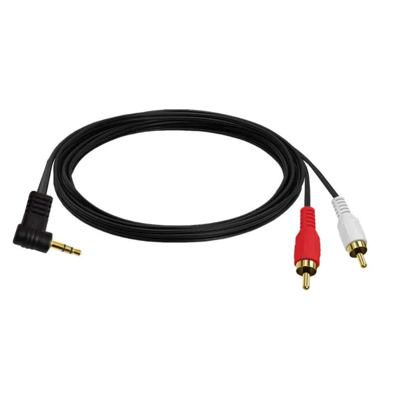 

Audio Cable One Point Two 3.5mm Elbow To Double Lotus Red Rca Head Mobile Phone Computer Speaker Output Input Adapter Cable