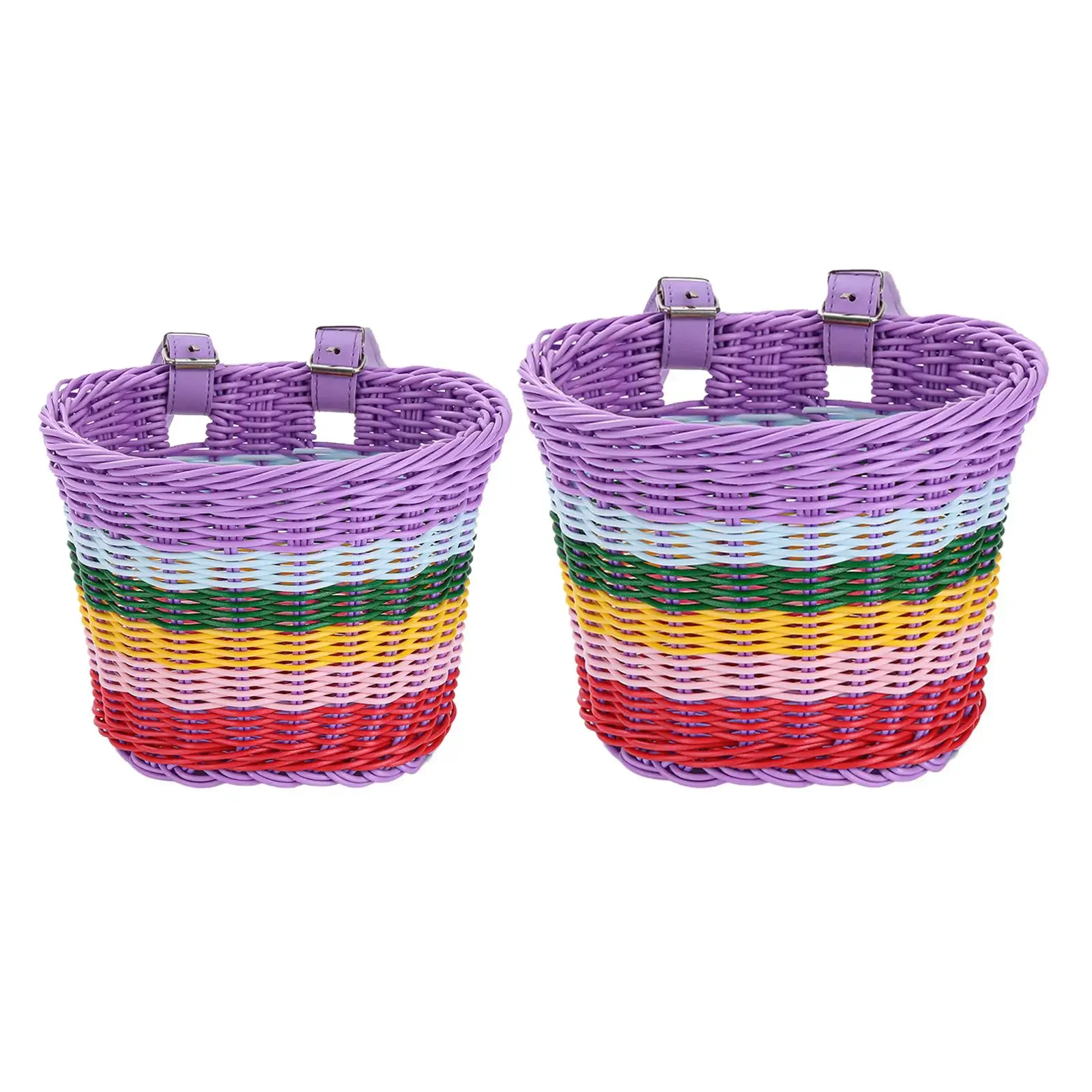 

Kids Bike Basket Front Decoration with Adjustable Straps Woven Basket Children Bicycle Front Basket for Boys Girls Street Biking
