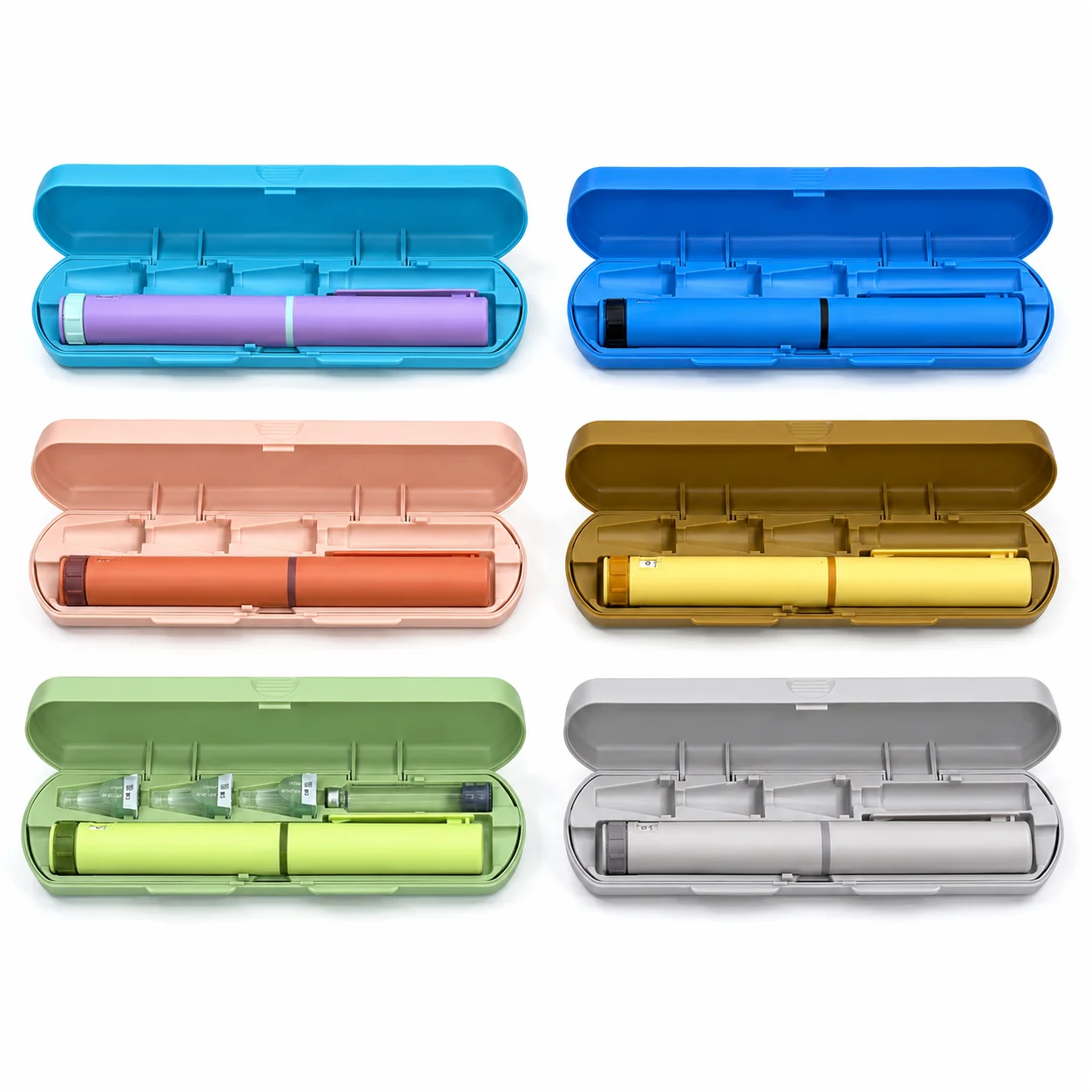 Colorful Plastic 3ml Magic Pen Portable Reusable 60U Insulin Injection Pen for Diabetes or Personal Peptide Use