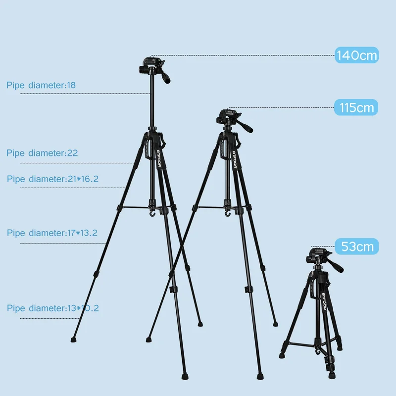 Tripé de Alumínio para Telefone e Câmera DSLR 140cm — foto 5