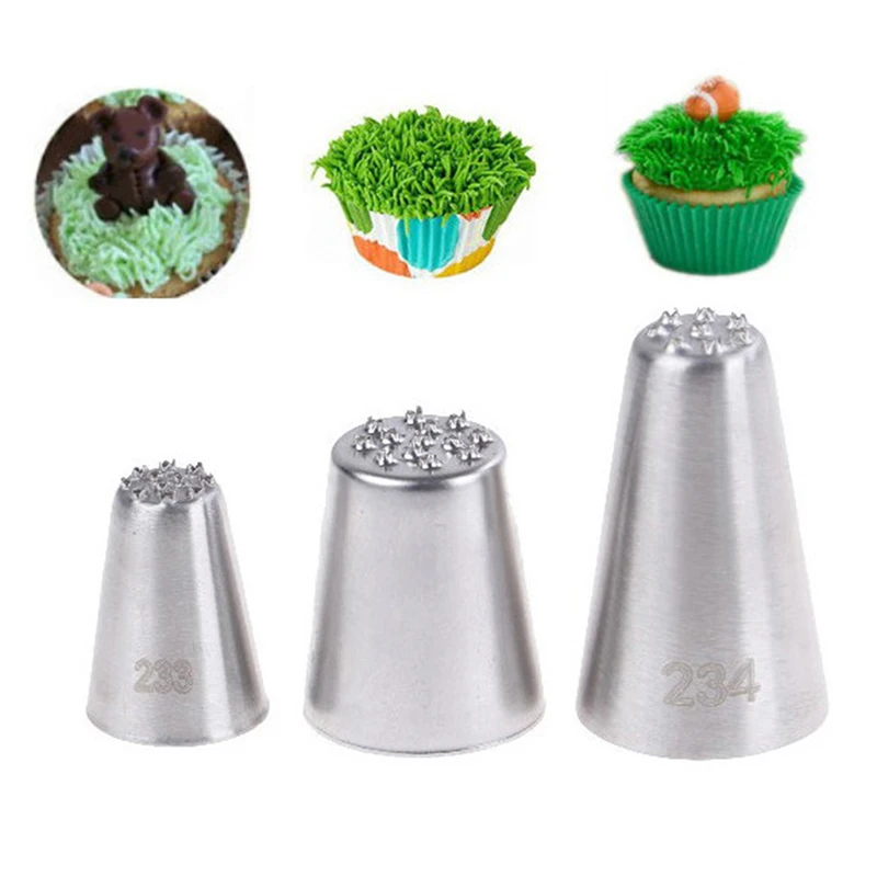 1pc Edelstahl creme kleine Gras form Dekoration Mund Backwerk zeuge Gras creme Zuckerguss Düsen Gebäck herstellung Werkzeuge