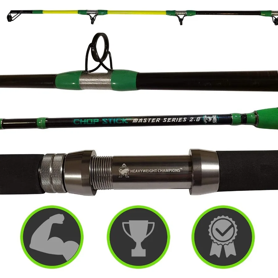 قطعة واحدة من صنارة صيد السمك الثقيلة المتوسطة من السلسلة الرئيسية لصيد الأسماك في الطعم 7'6 مثالية لتطبيق المياه العميقة والطعم الثقيل