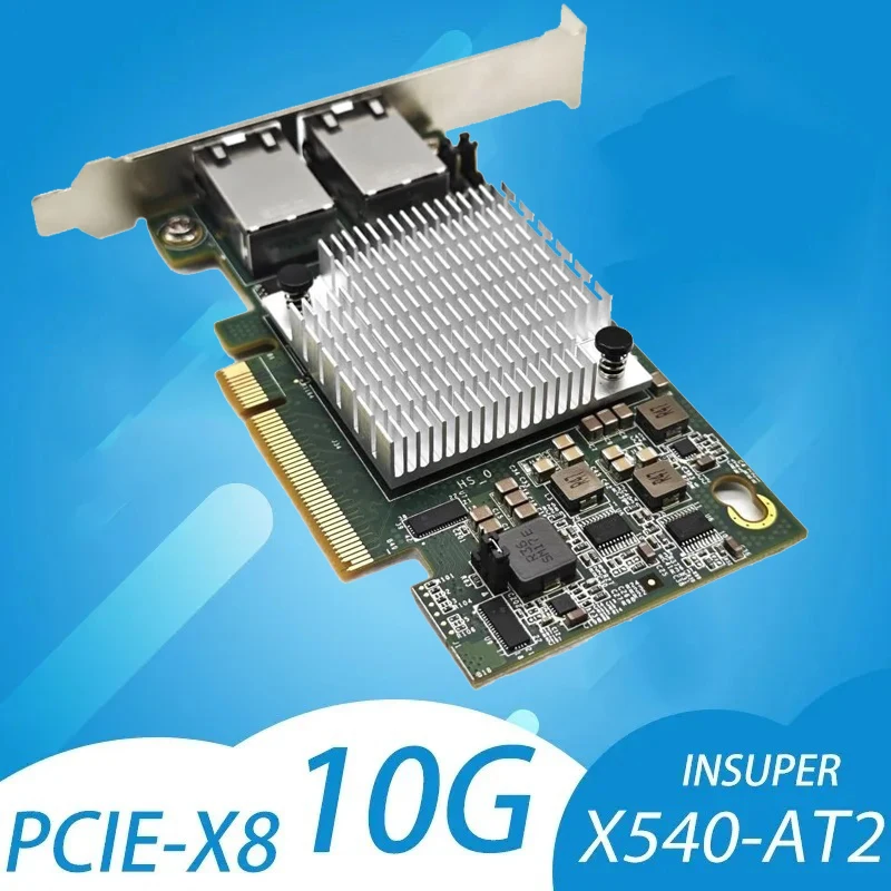 Intel X540-T2 10G Chipset PCIe x8 Dual Copper RJ45 10Gbps Port Ethernet Network Card Compatible PCIE-x8 PCIE-X16