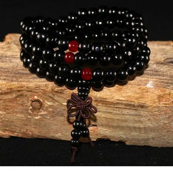 Bracelet de perles en bois de santal naturel de 8mm, méditation bouddhiste de bouddha pour femmes et hommes, chapelet de prière, décoration suspendue, 108 perles