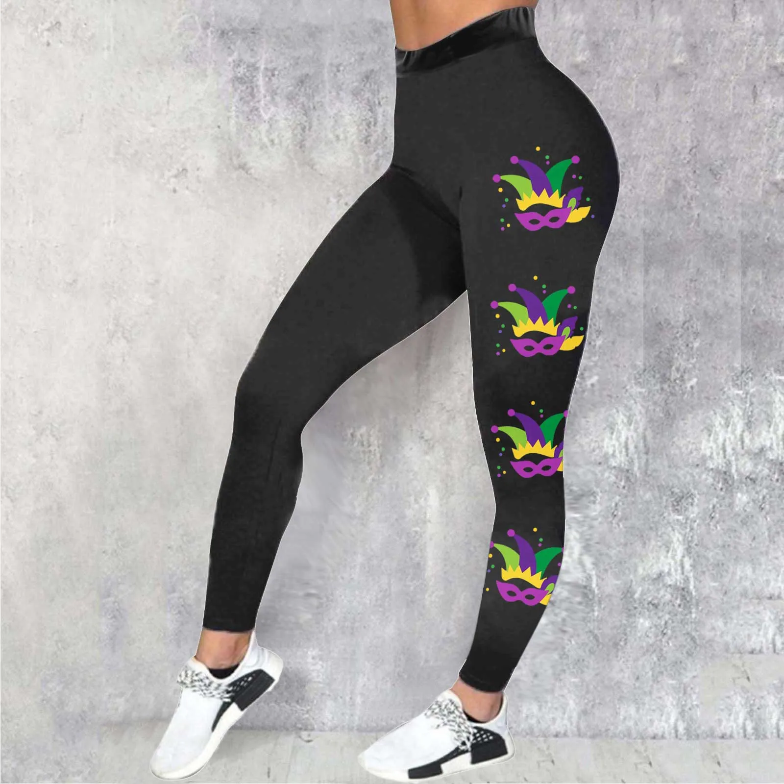 

Mardi Gras Party Women Legging Casual Sports Yoga Pants Colorful Printed Fashion Leggings Big Size Carnival Festival Celebratio