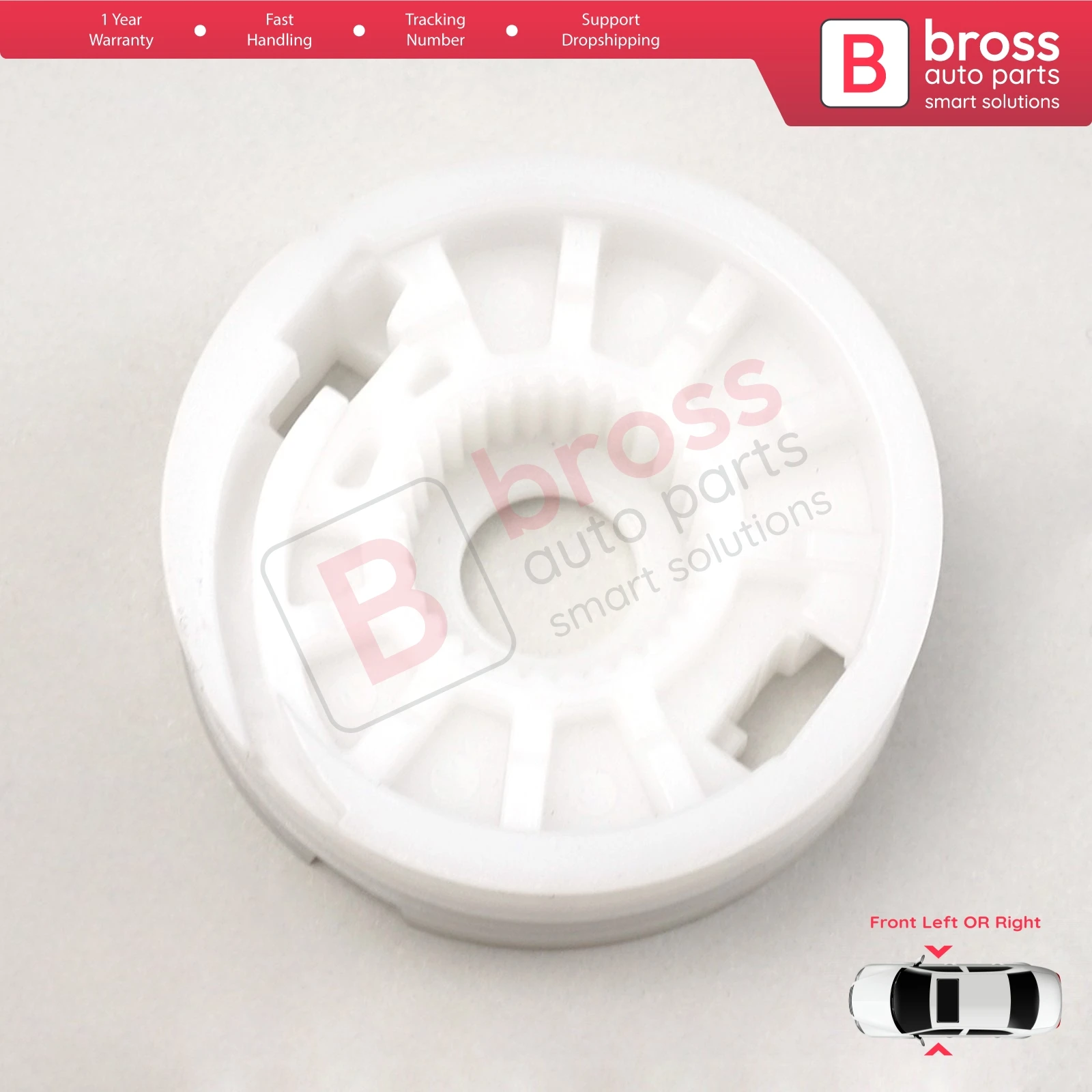 Bross BWR5280 Power Window Regulator Wheel Pulley Front Left OR Right 51321938367 51321938368 for BMW 7 Series E32 735 740 750