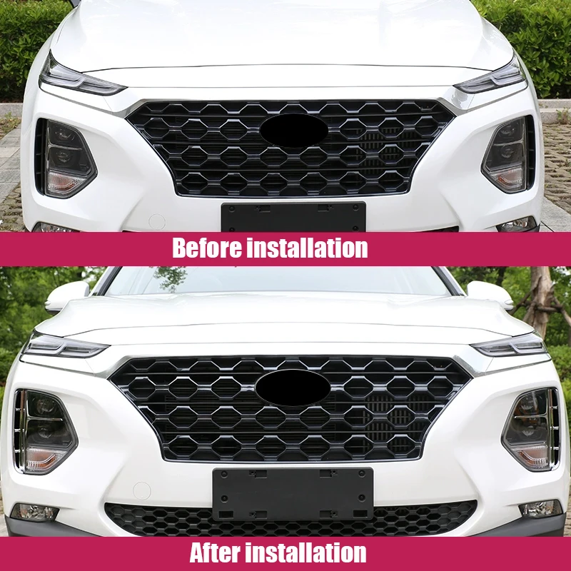 For Hyundai Santa Fe 4 2023 2022 2021 2020 2019 Headlight air inlet sequin bumper strip turbulence guide air inlet decoration