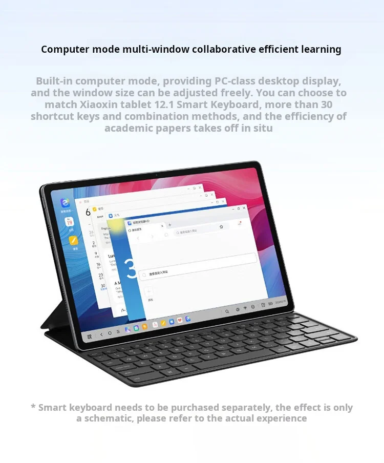 Lenovo Xiaoxin Pad 12.1 Tablet 2.5K Display 10200mAh Large Battery 4 Speakers For Study Entertainment