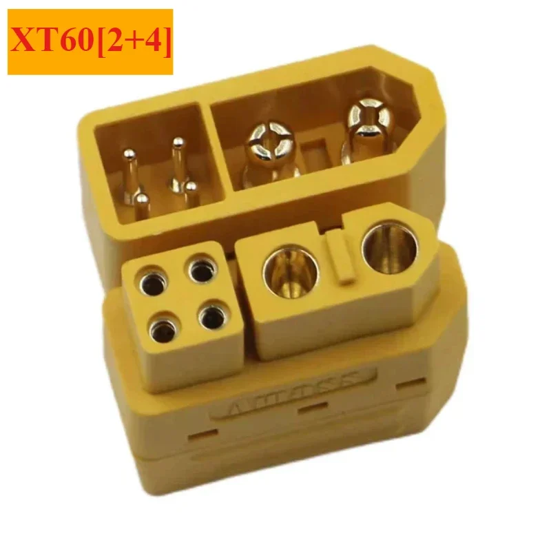 5pair Amass XT60 (2+4) Male Female Plug with Signal Pin and Sheath Solder Wire Model Accessories