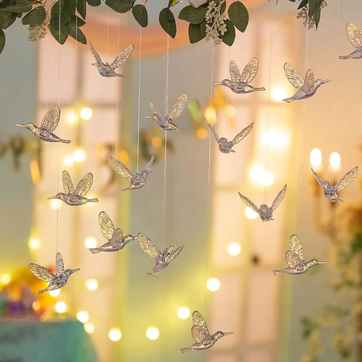 

30Pcs DIY Flying Humming Bird Deco Ceiling Hanging Ornaments Xmas Tree for Home Kindergarten Shopping Mall Home Table Window