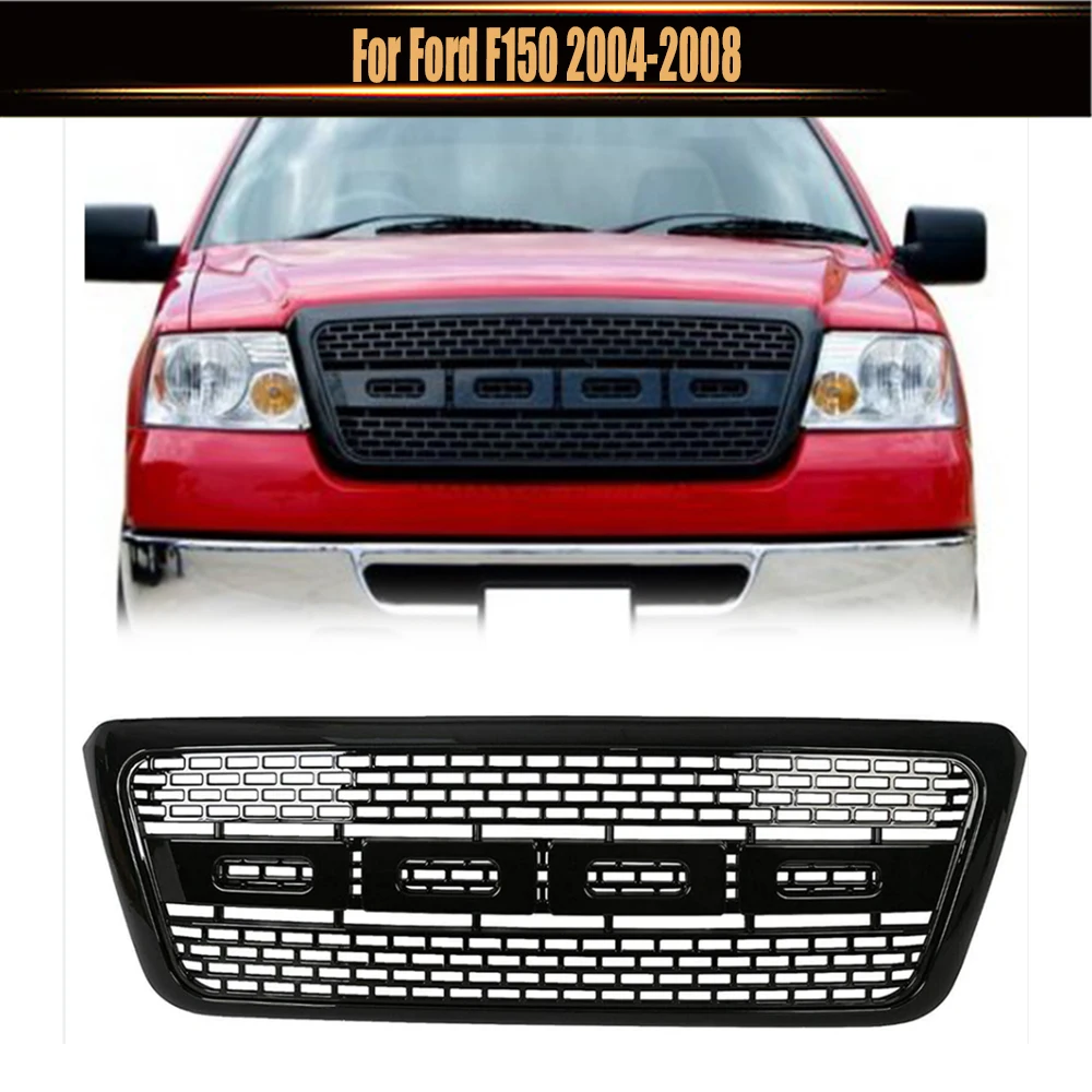 

For Ford F150 2004-2008 Car Mesh Cover Racing Grill Upgrade Bumper Grills Modified Pickup Parts Front Raptor Hood Grille