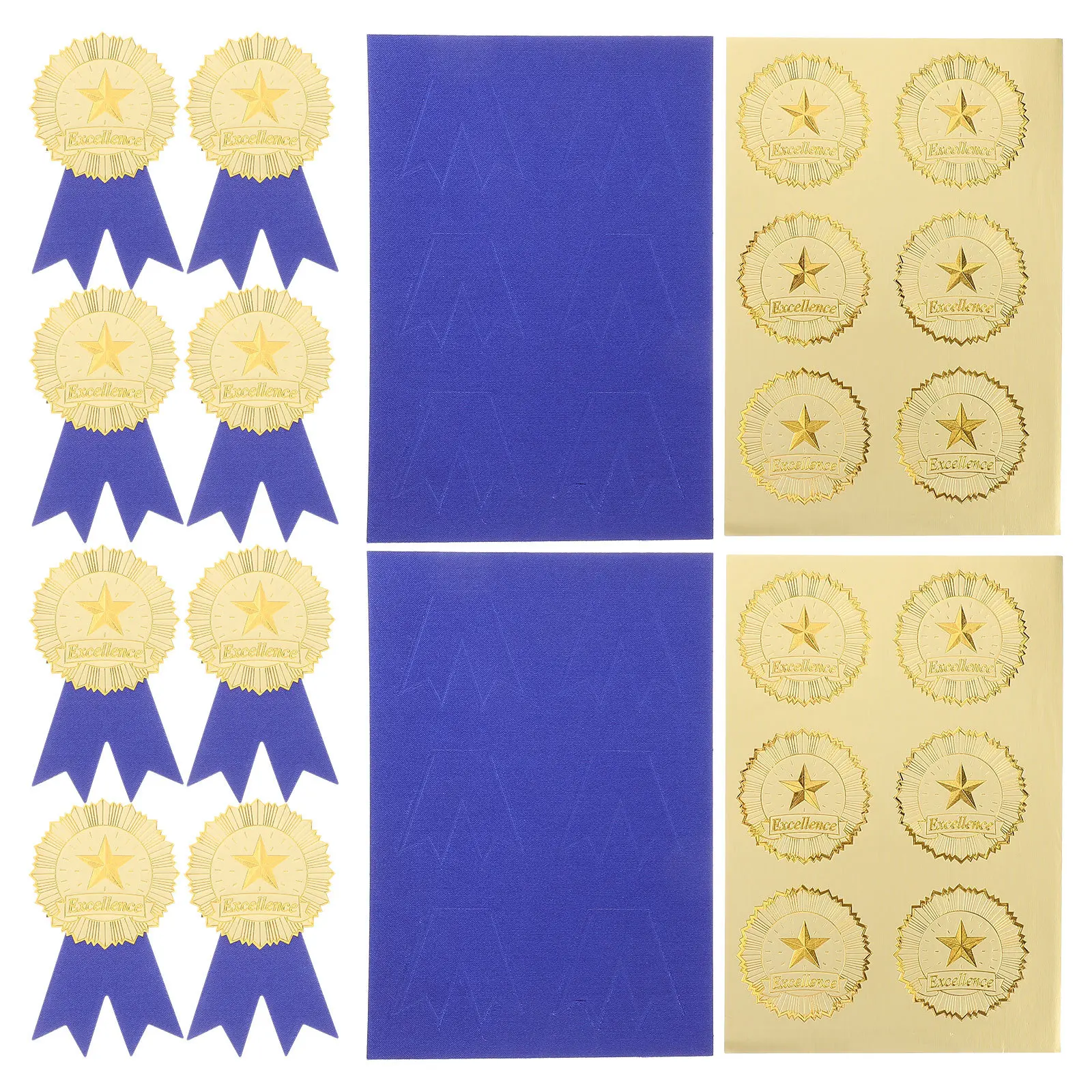 36 conjuntos de adesivos de medalha de certificado, selos de fita de papel para vedação de diploma de formatura, adesivos de certificado de prêmios