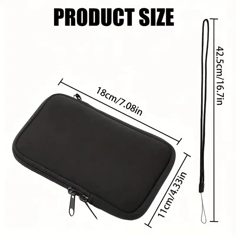 1pc Universal Neoprene Mobile Phone Bag Zipper Solid Color Cellphone Storage Bag Portable Shockproof Travel Storage Pouch