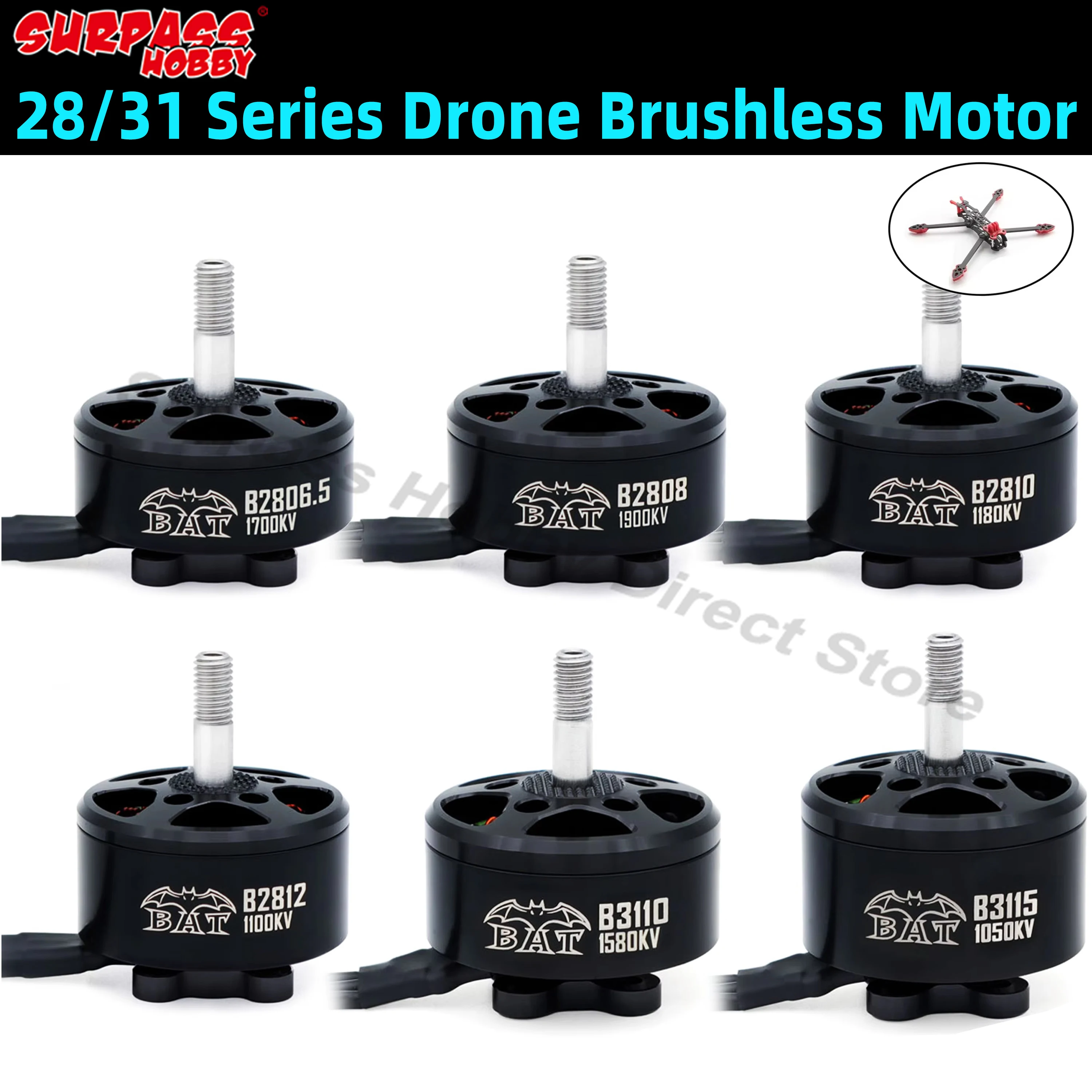 Surpass Hobby 2806.5 2808 2810 2812 3110 3115 2-6S Brushless Motor for RC FPV Racing Drones X-Class Multirotor Freestyle Mark4