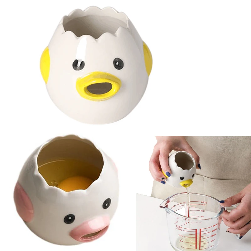 1 قطعة لطيف ليتل الدجاج السيراميك فاصل البيض تصفية أداة الخبز للمطبخ مخبز الإبداعية صفار البيض الأبيض فاصل البيض تصفية