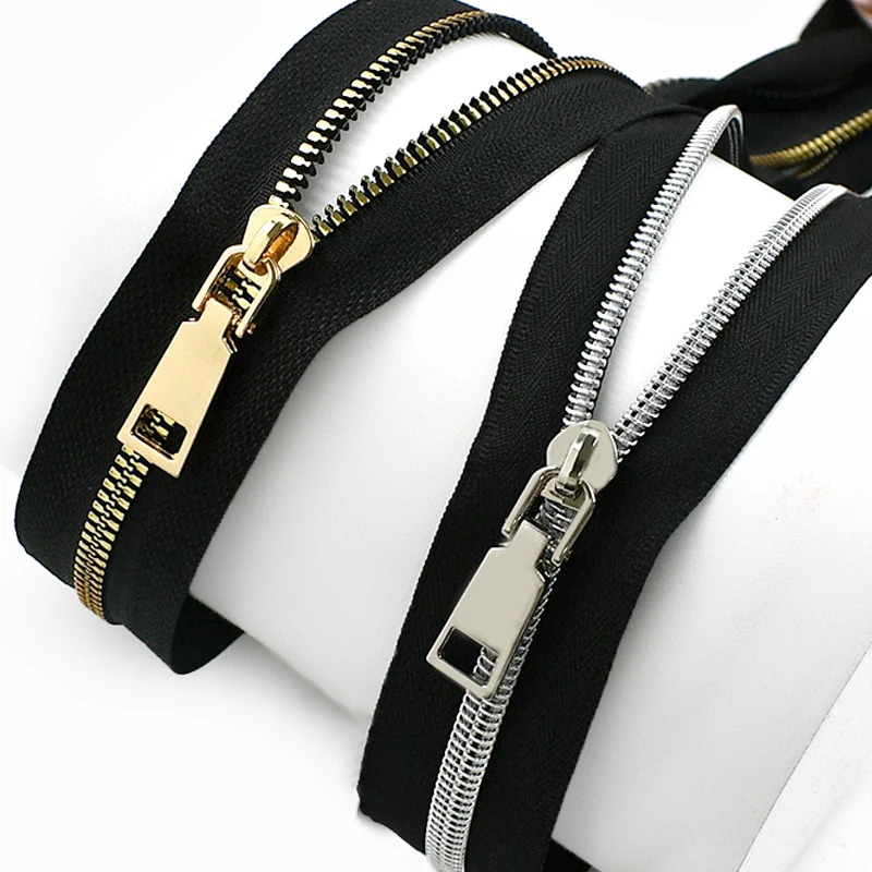 

3/5/10Yards 5# Nylon/Metal/Resin Zip+Zipper Puller Clothing Decor Zippers Repair Kit Backpack Replace Zips DIY Sewing Accessory