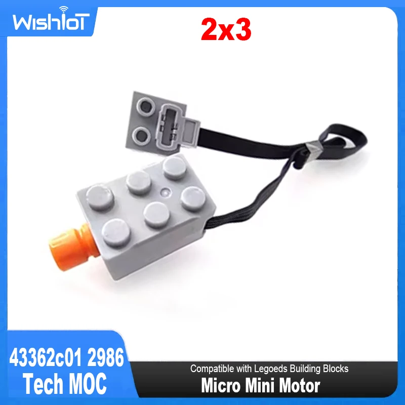 

2x3 Micro Mini Motor Tech MOC, индивидуальные детали, строительные блоки, силовые функции, совместимые с Legoeds 43362c01 2986