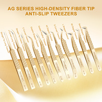 NAGARAKU High Quality AG Series Precision Fiber Tip Anti-slip Tweezers for Eyelash Extensions Professional Eyelash Tweezers
