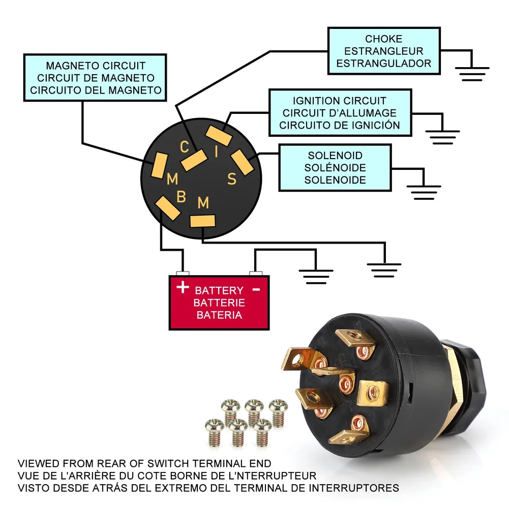 Boat Motor Ignition Switch with for 2 Keys Push to Choke Compatible Marine Ignition Lock for Vehicle and Motorcycle