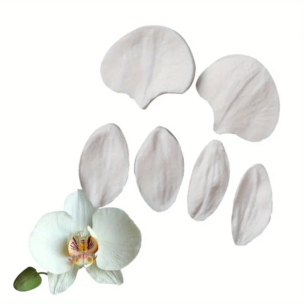 Orchid Flower Butterfly Orchid Fondant Flower Mould Cake Decration Tool Petal Petal Silicone Mould & Stainless steel Cutter Set