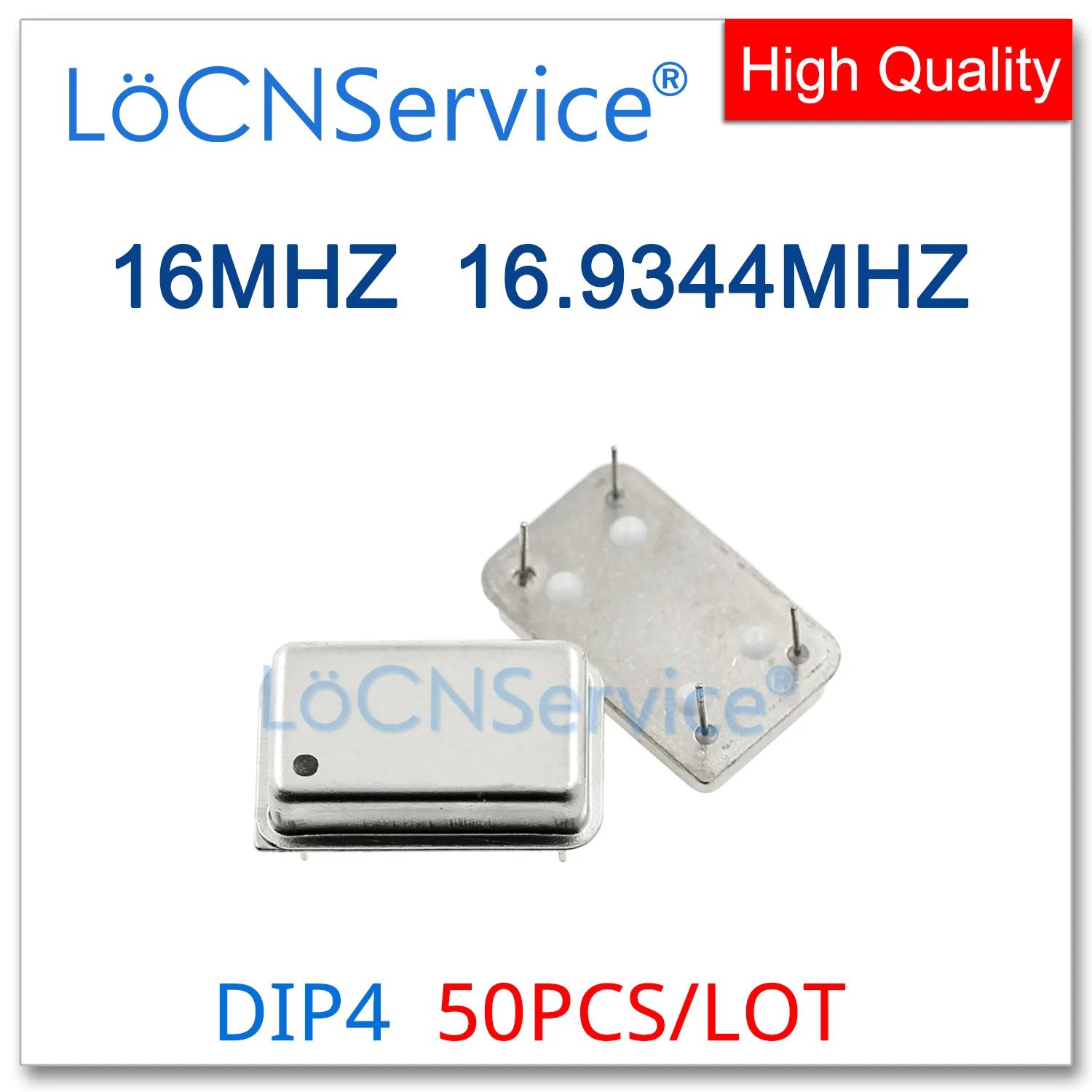 50PCS 16MHZ 16.9344MHZ Crystal Oscillator Active Crystal OSC DIP-4 Rectangular Full Size 16M 16.9344M 16.0MHZ Resonator DIP