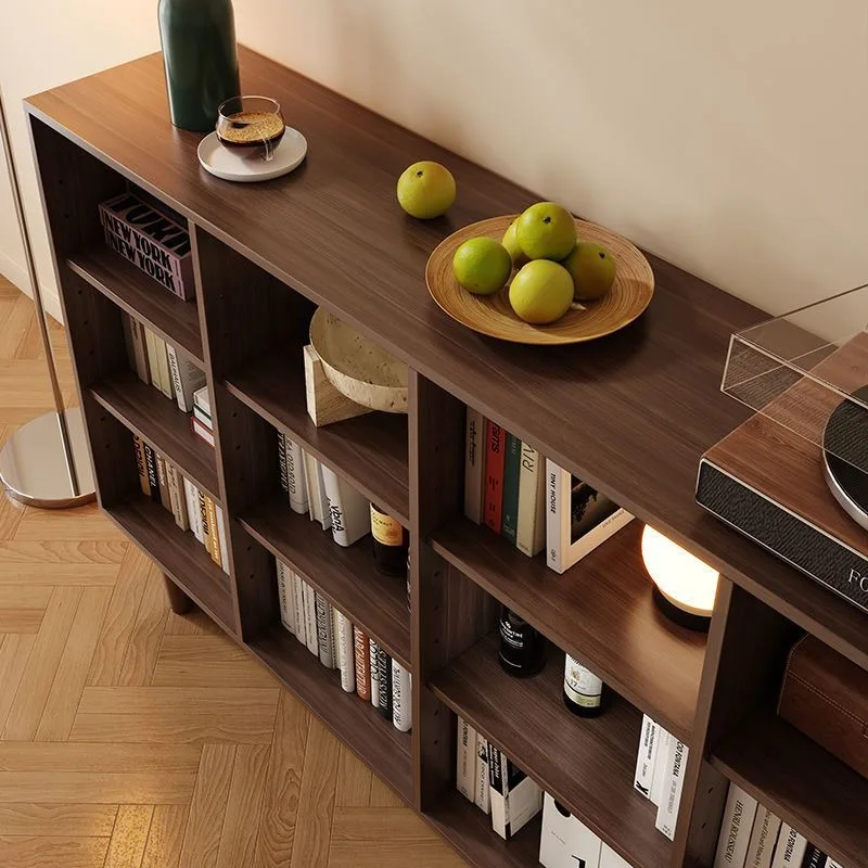 Solid Wood Bookshelf Floor-standing Low Bookcase Living Room Lattice Cabinet Household Storage Cabinet Kindergarten Combination