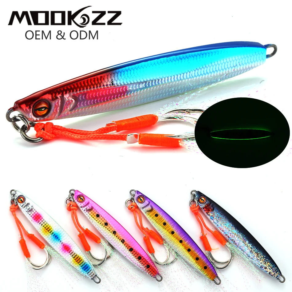 MOOKZZ Speed Japen Metal Cast Jig 20/30/40/60/80/100G Shore Casting Jigging Fish Sea Bass Fishing Lure Artificial Bait Tackle