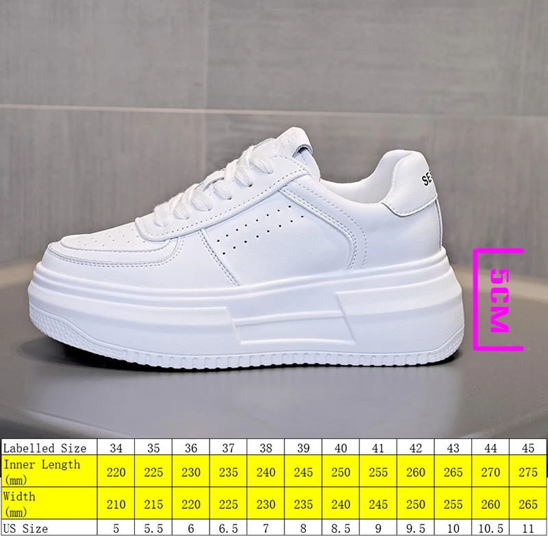 Fujin 5cm Air Mesh Genuine Leather White Sneakers Women Platform Shoes Women Casual Shoes Fashion Sneakers Summer Autumn Shoes