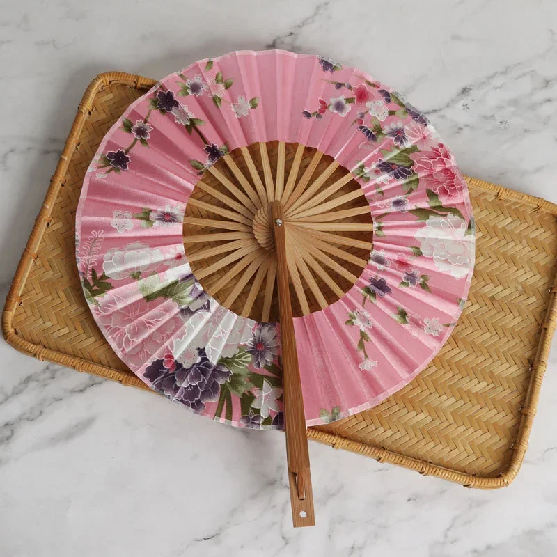 New Creative Bamboo Reunion Chinese Ancient Fan Windmill Fan Folding Long Handle Fan Anime Dance Performance Folding Fan Crafts