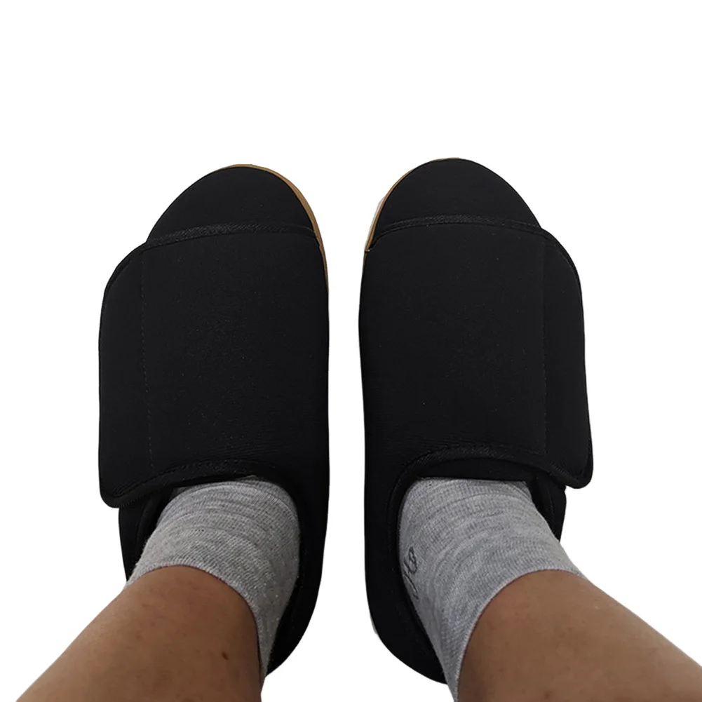 

Мужские домашние тапочки для диабетиков при отеках ног, обувь для ходьбы с регулируемой застежкой, тапочки для диабетиков, обувь для дома и улицы