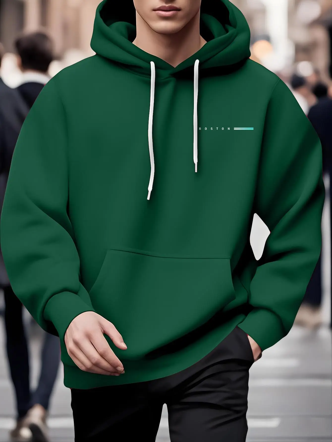 New Plus Size Mens Crew Neck Long Sleeve Sweatshirt Loose Fit Premium Fabric Spring Autumn Streetwear Hoodie Printed Casual Spor
