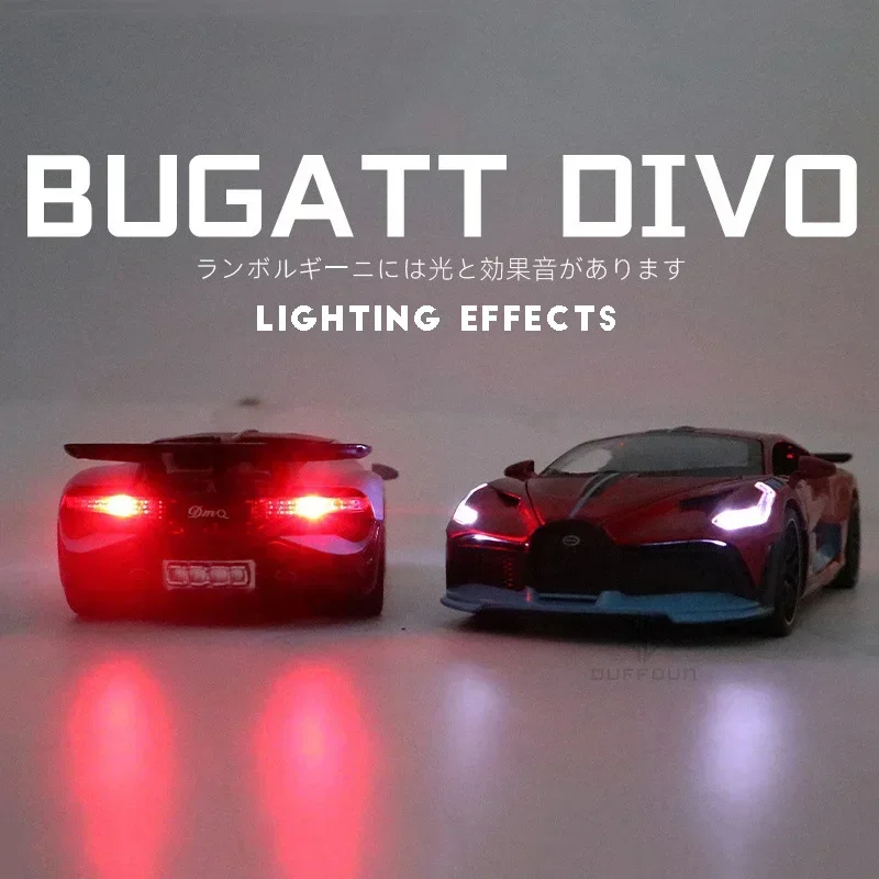 1/32 Legering Diecasts Metalen Speelgoed Auto Model Bugatti Divo Speelgoed Voertuigen Miniatuur Auto Model Met Licht Speelgoed Voor Jongens Kinderen Kerst Gi