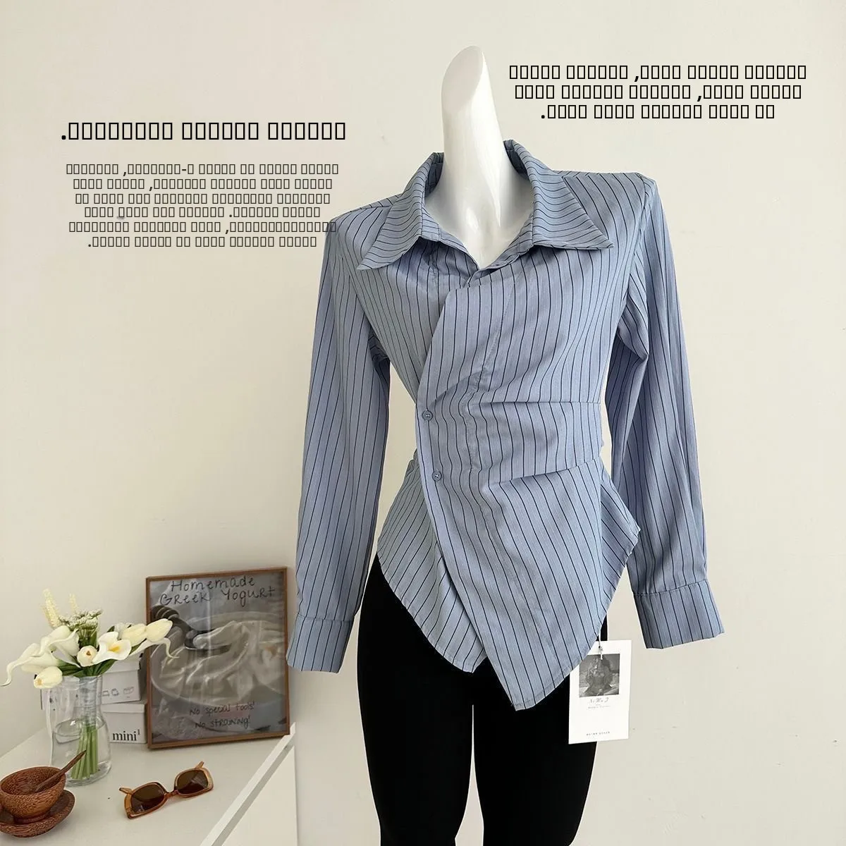 

Slimming Large Size Faionable irt Women's Waist-Cinching Trendy Asymmetrical Versatile ort Top Korean Sle Commute Wind