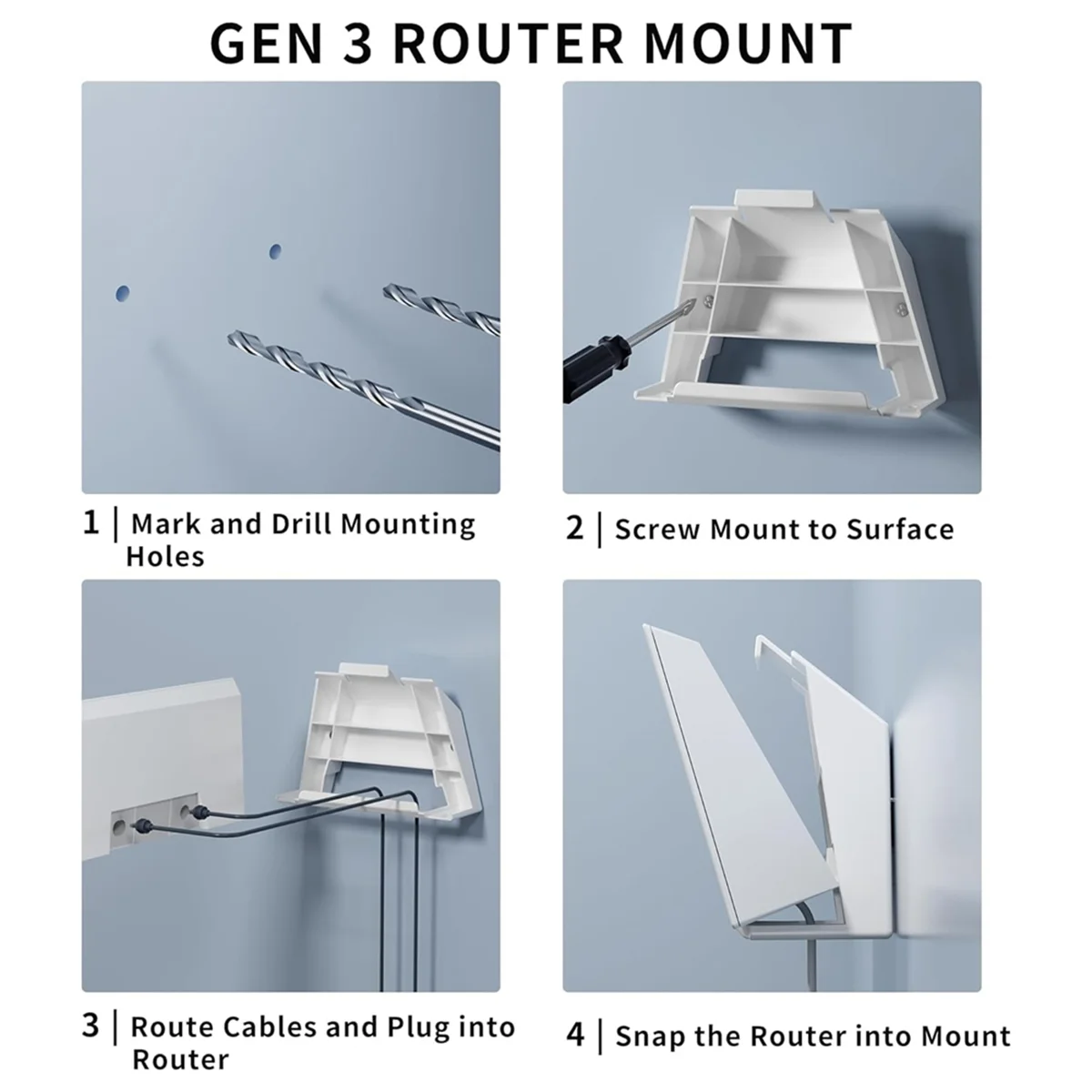 For Starlink V3 Mount,for Starlink Gen 3 Router and Gen 3 Power Supply Mounting Kit