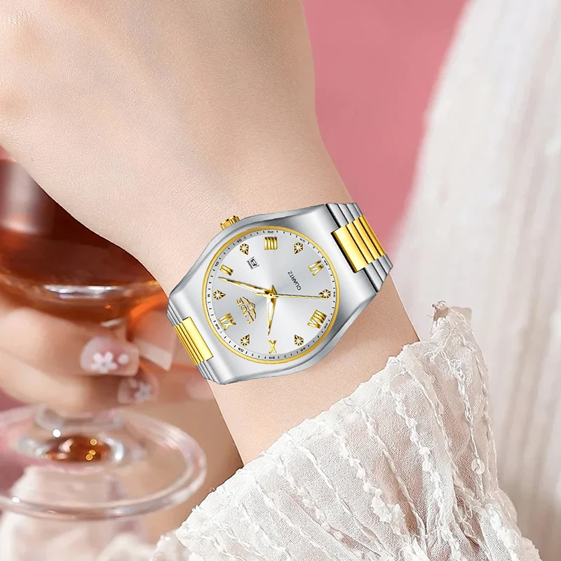 ساعة LIGE الرياضية البسيطة للنساء، ساعة يد أنيقة بسوار للنساء من الفولاذ المقاوم للصدأ مقاومة للماء، ساعات يد كوارتز نسائية