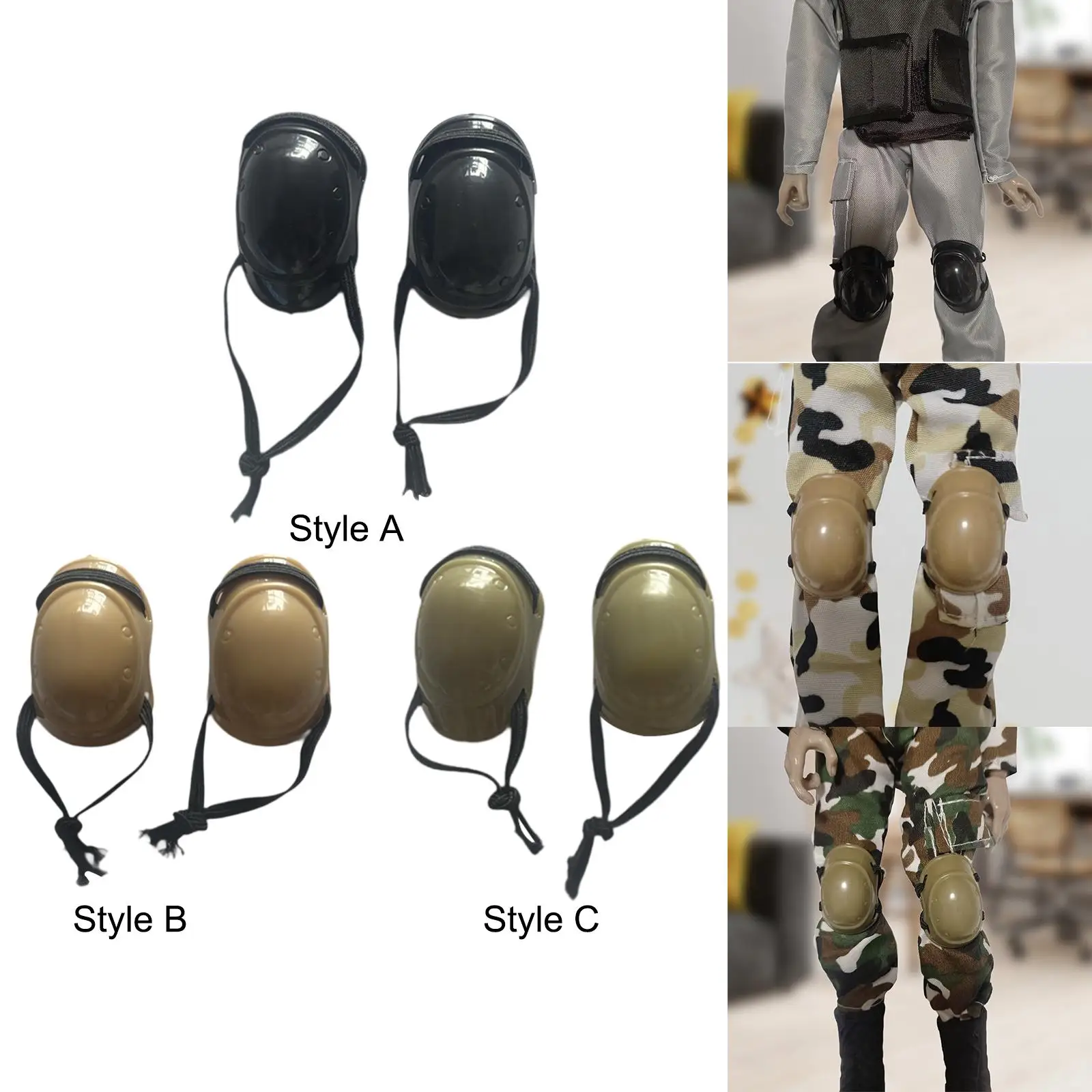 Набор из 2 наколенников для кукол в масштабе 1/6, миниатюрная одежда для фигурок 12 дюймов