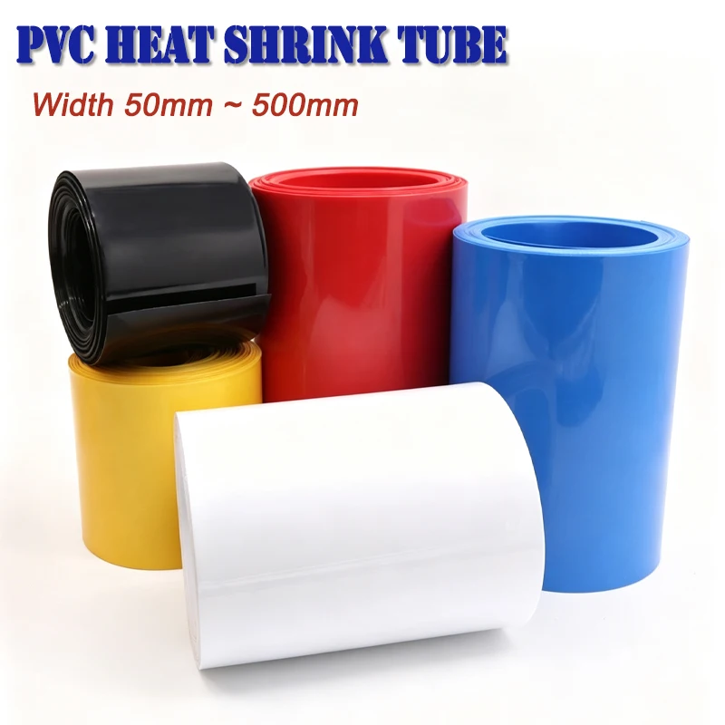 3m PVC Heat Shrink Tube Width 50mm ~ 500mm Waterproof Insulated 18650 Lipo Battery Pack Wrapping Film Cable Protect Sleeve