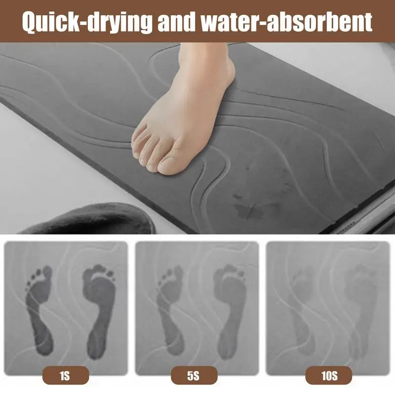 Diatomite Earth Bath Mat Diatom Mud Soft Mat Toilet Door Non slip Mat Water Absorption Quick Drying Diatomite Shower Mat