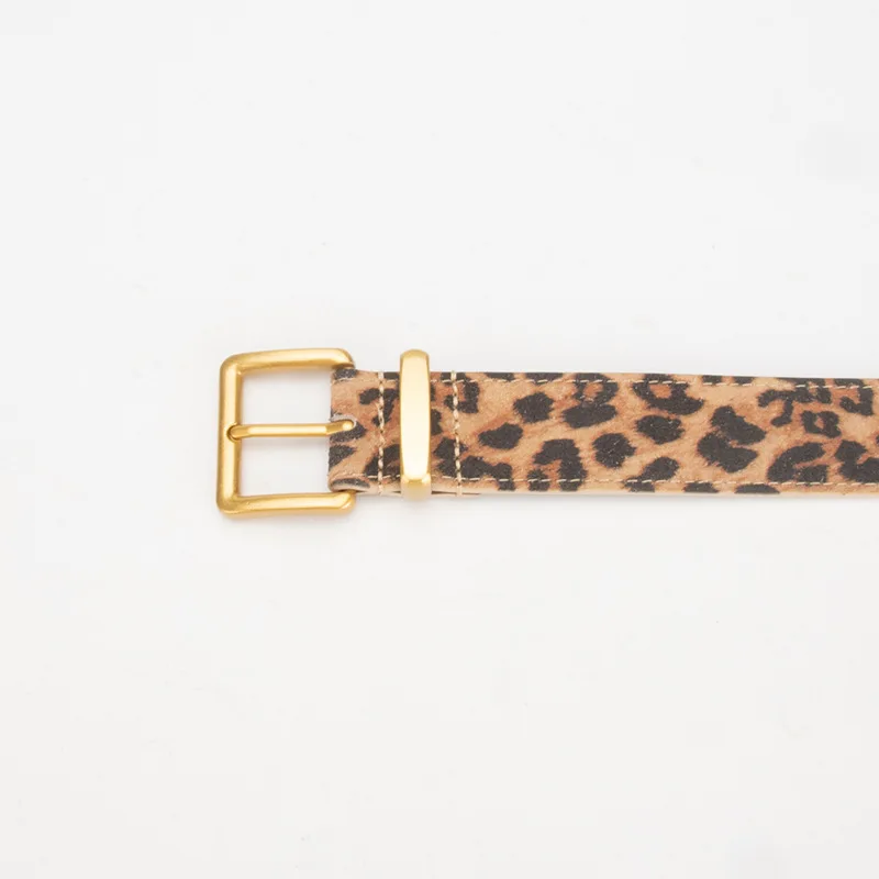 Western Leopard Print Leather Pin Bukle Women Belt Fashion Dress Jeans Sweater Coat Belt for Ladies