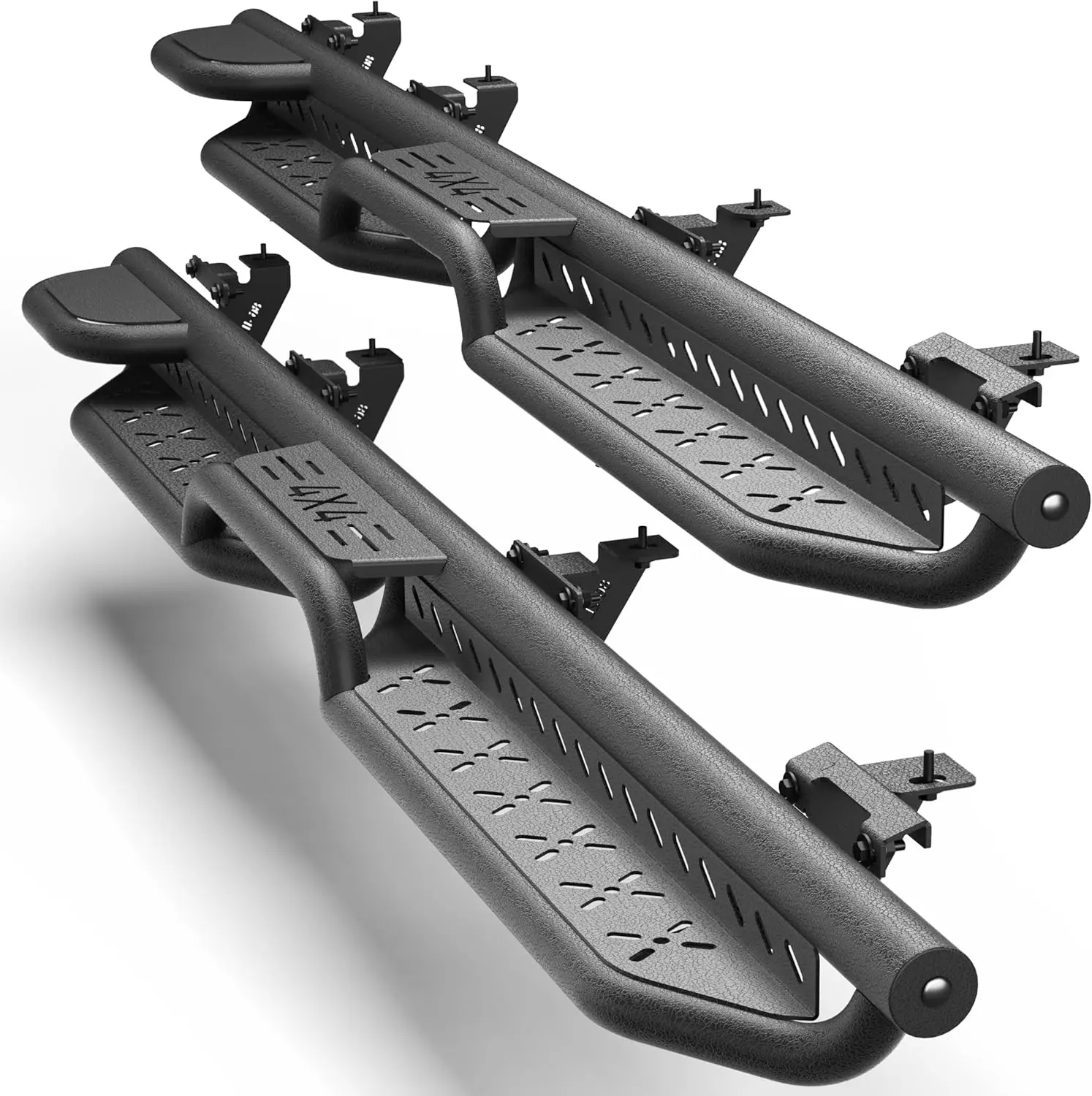 Running Boards for Jeep Gladiator JT (2020-2026), Black Powder-Coated Steel, Dual Step for Easy Entry and Truck Bed Access